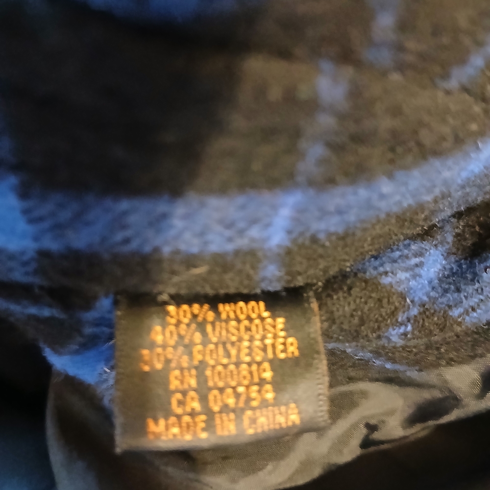 Ben Sherman Biker Moto Black And Blue Plaid Jacket - Picture 4 of 6
